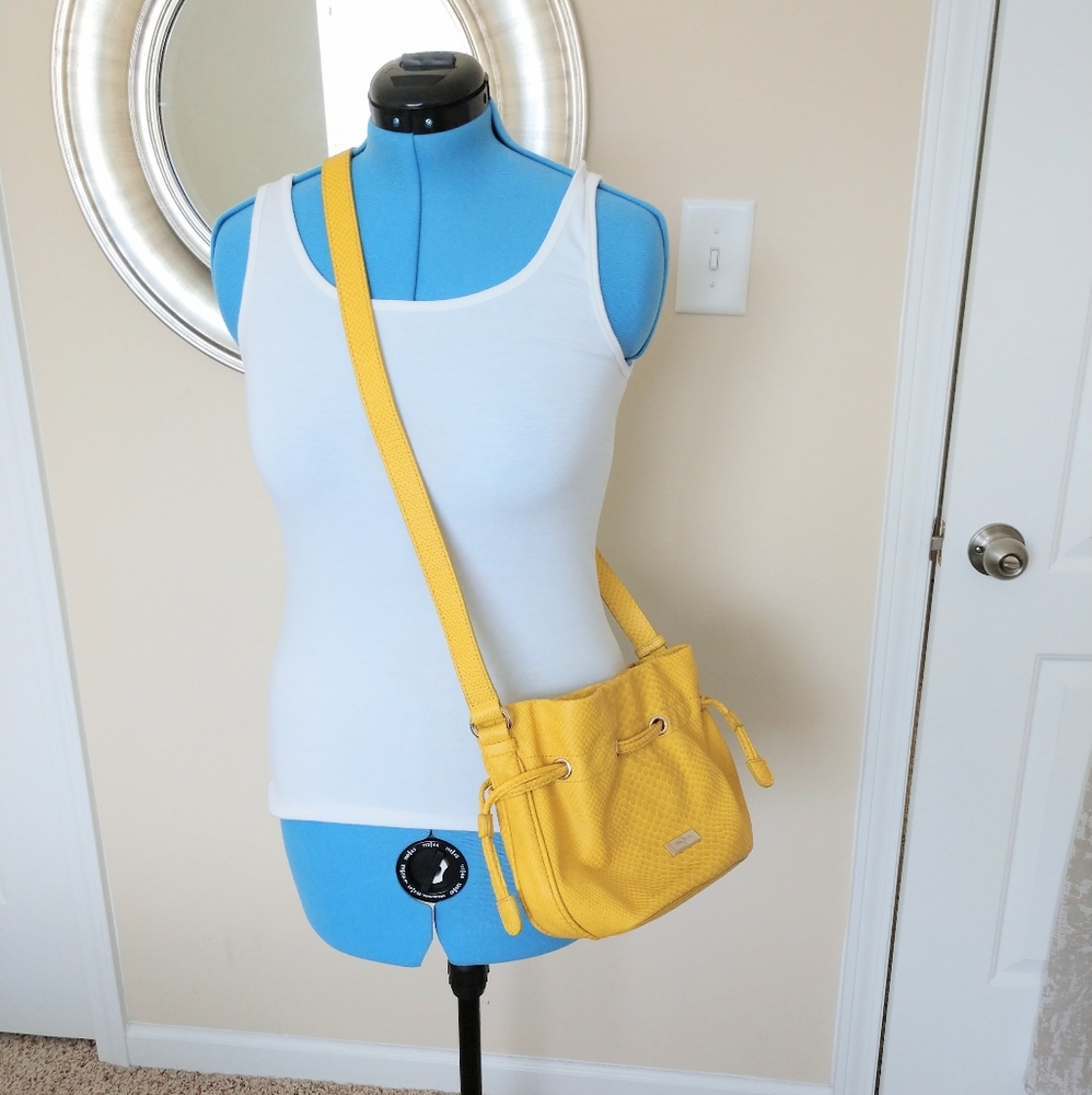 Cole Haan Yellow Crossbody Bag Snake Texture